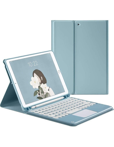 Funda Teclado Bluetooth YAOHAOXIN para Fire HD 10 Azul