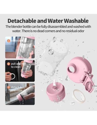 Botella Mezcladora WONDER CORE 650 ml Rosa a Prueba de Fugas