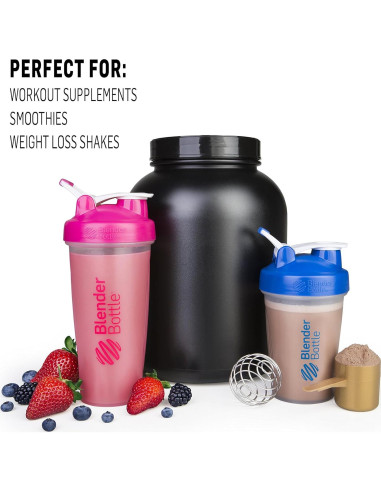 Botella Mezcladora BlenderBottle 28oz Paquete de 2 Clara/Negra