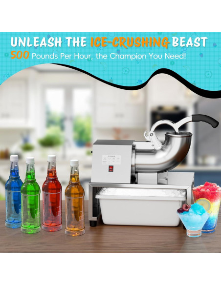 Máquina de Conos de Nieve VALONDINO 300W 500kg/h para Fiestas