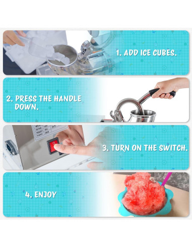 Máquina de Conos de Nieve VALONDINO 300W 500kg/h para Fiestas