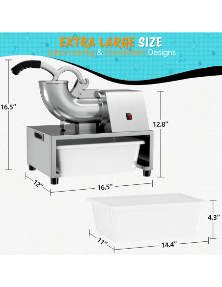 Máquina de Conos de Nieve VALONDINO 300W 500kg/h para Fiestas