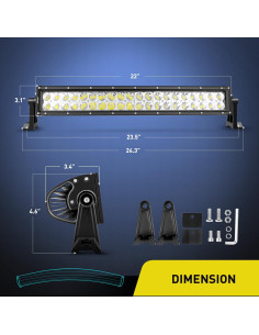 Barra de Luz LED Nilight 70015C-A 120W Curva 50.8cm 2