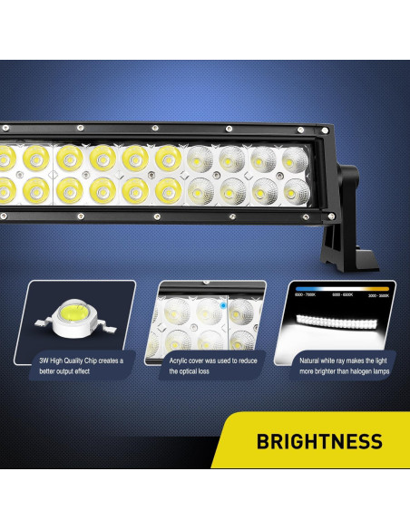 Barra de Luz LED Nilight 70015C-A 120W Curva 50.8cm