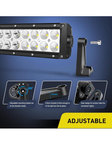 Barra de Luz LED Nilight 70015C-A 120W Curva 50.8cm