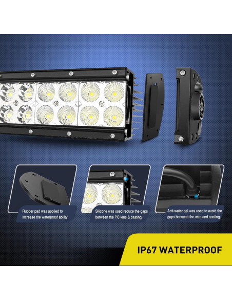 Barra de Luz LED Nilight 70015C-A 120W Curva 50.8cm