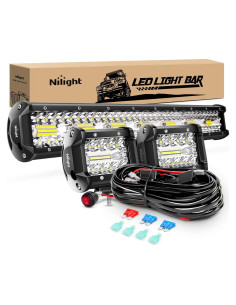 Nilight Barra Luz LED 50.8cm 420W + 2 Cubos 10.16cm