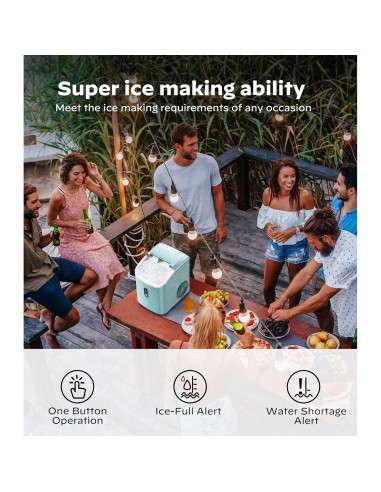 Máquina de Hielo Nugget Silonn SLIM17G1 Verde Compacta