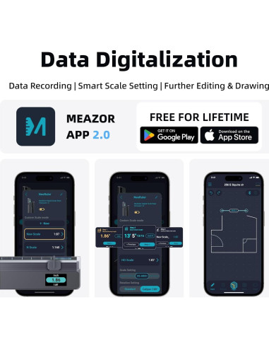 Regla Digital NeoRuler 30,48 cm con 93 Escalas y App Bluetooth