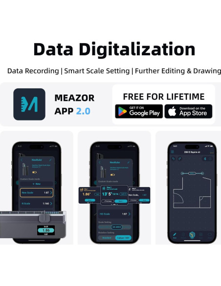 Regla Digital NeoRuler 30,48 cm con 93 Escalas y App Bluetooth