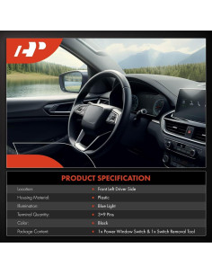 Interruptor Maestro Ventana A-Premium 3+9 PINS Negro 2