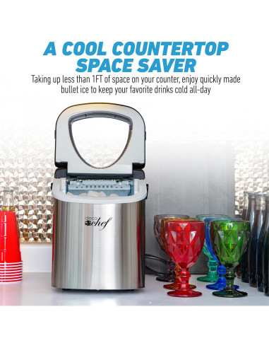 Fabricador de Hielo Deco Gear Compacto 26 kg 9 Cubos en 6 Min