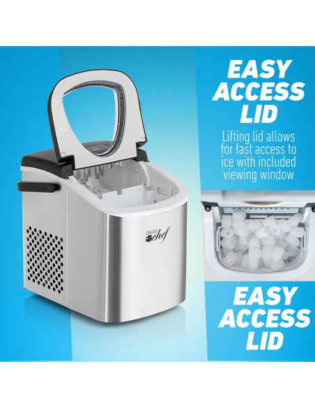 Fabricador de Hielo Deco Gear Compacto 26 kg 9 Cubos en 6 Min