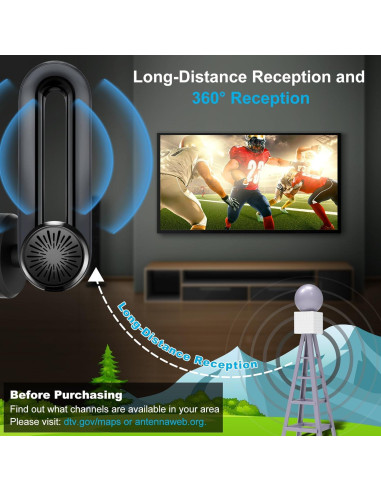 Antena de TV Digital Interior Bunobry AN-2041 4K 1080P