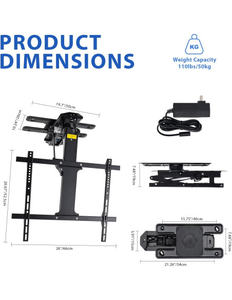 Soporte de TV Eléctrico TOPSKY TV02.01 32-75" Plegable