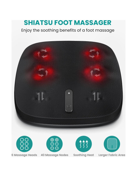 Masajeador de pies Nekteck NK-FM10 con calor y 6 cabezales