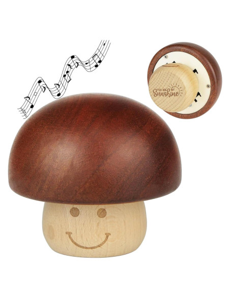 Caja Musical Eres Mi Sol de Madera - Regalo Vintage Hongo