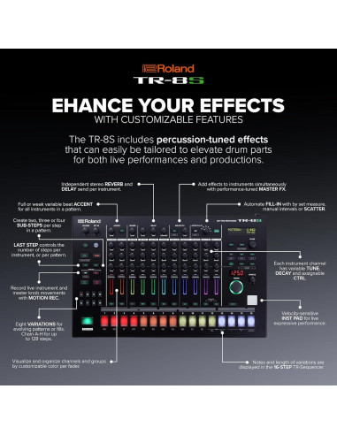 Roland TR-8S Performer Máquina de Tambores 128 Patrones
