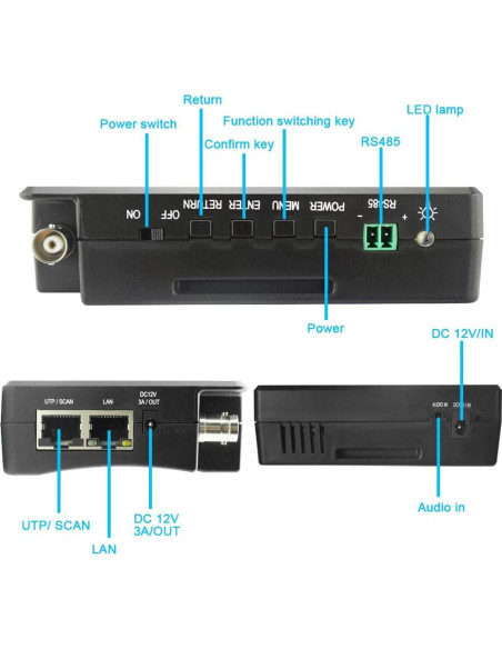Probador CCTV 5 en 1 EVERSECU 4" Pantalla Táctil 4K