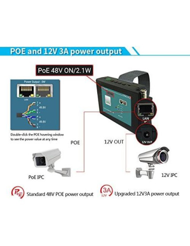 Probador CCTV 5 en 1 EVERSECU 4" Pantalla Táctil 4K