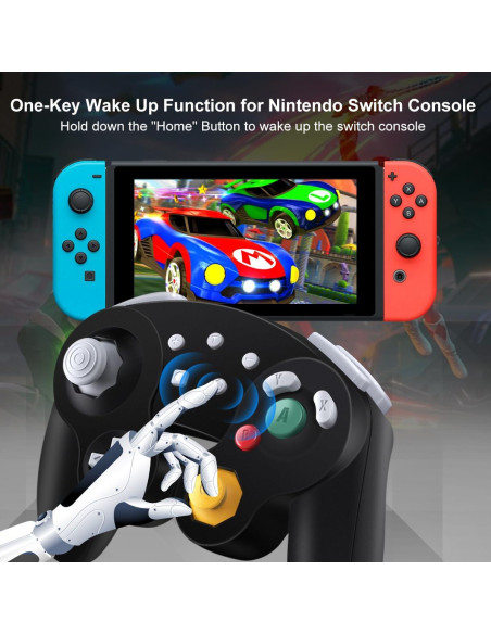 Controlador Inalámbrico Gamecube ADHJIE para Switch - Negro