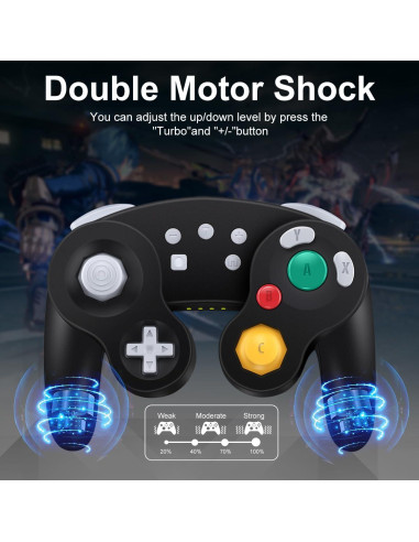 Controlador Inalámbrico Gamecube ADHJIE para Switch - Negro
