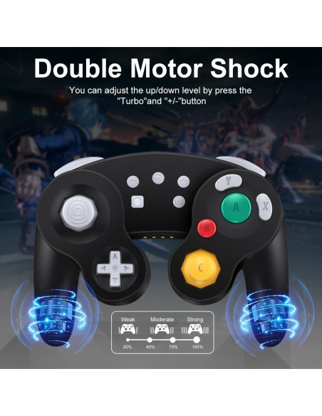 Controlador Inalámbrico Gamecube ADHJIE para Switch - Negro