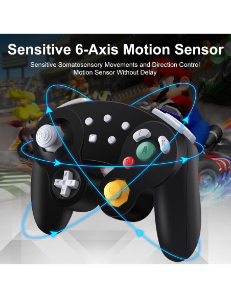 Controlador Inalámbrico Gamecube ADHJIE para Switch - Negro