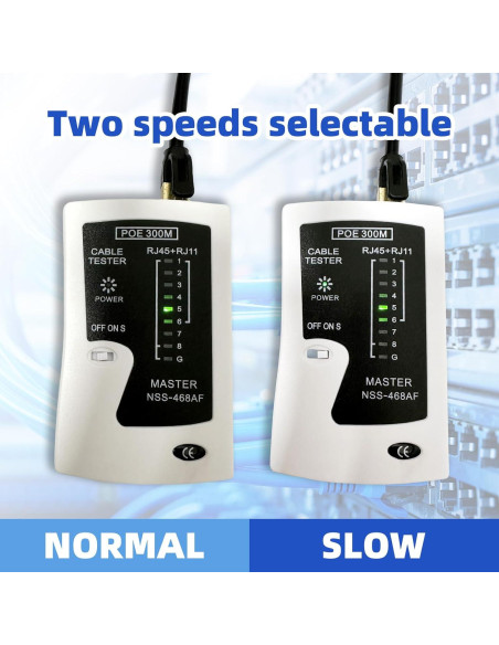 Probador de Cable de Red RJ45 YWNEGWE Cat5 Cat6 Cat7 Blanco