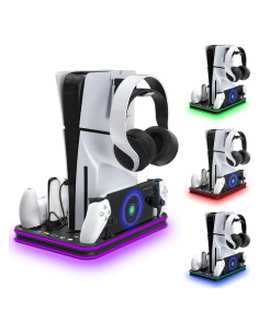 Soporte y enfriamiento PS5 Slim HEATFUN con carga RGB