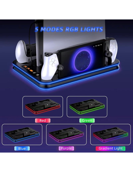 Soporte y enfriamiento PS5 Slim HEATFUN con carga RGB