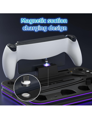 Soporte y enfriamiento PS5 Slim HEATFUN con carga RGB