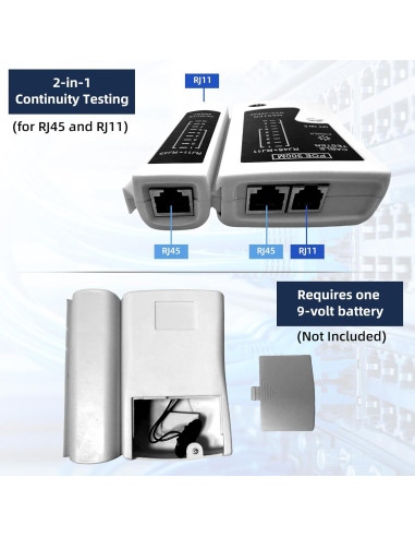 Probador de Cable de Red RJ45 YWNEGWE Cat5 Cat6 Cat7 Blanco