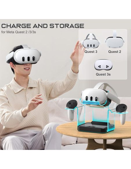 Base de Carga para Oculus Meta Quest 3/2 - 4 Baterías Recargables