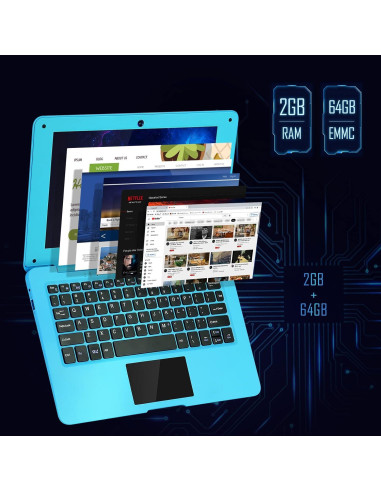 Laptop G-Anica GBOOK-A133 Azul 10.1" Android 12, 64GB