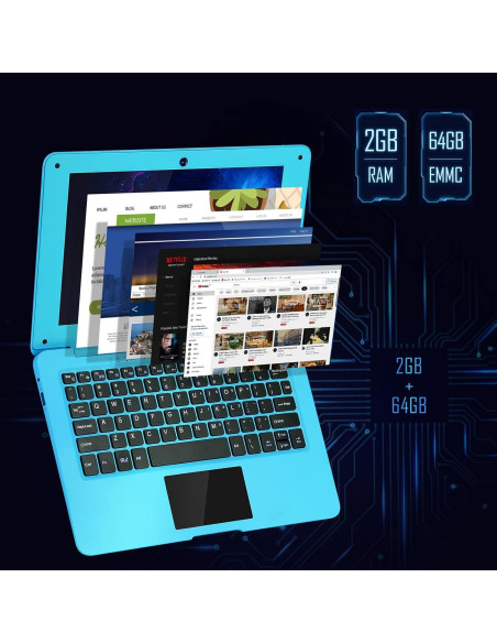 Laptop G-Anica GBOOK-A133 Azul 10.1" Android 12, 64GB