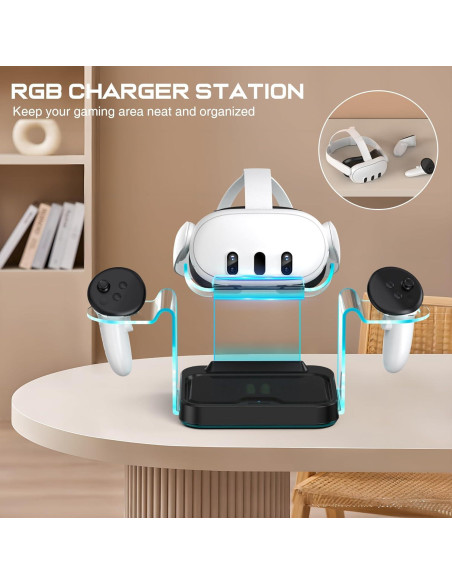 Base de Carga para Oculus Meta Quest 3/2 - 4 Baterías Recargables