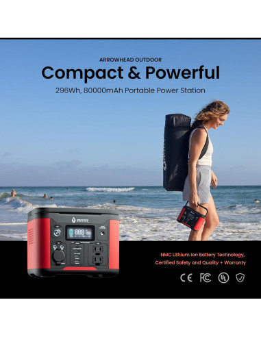 Estación de Energía Portátil Arrowhead 296W Litio con Estuche