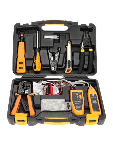 Kit de Herramientas de Red InstallerParts 15 en 1 - Crimpadora, Probador, Cortadora