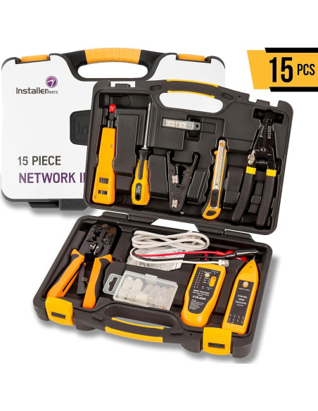 Kit de Herramientas de Red InstallerParts 15 en 1 - Crimpadora, Probador, Cortadora