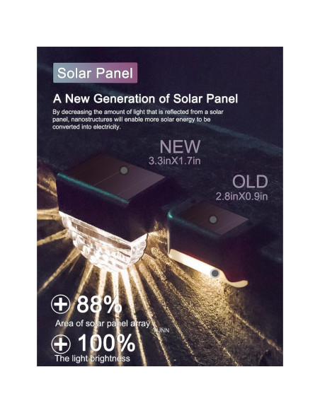 Luces de Deck Solar TIJNN 6 Paquete IP65 Blanco Cálido