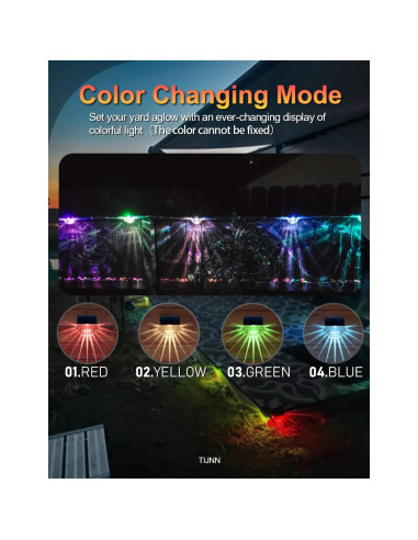 Luces de Deck Solar TIJNN 6 Paquete IP65 Blanco Cálido