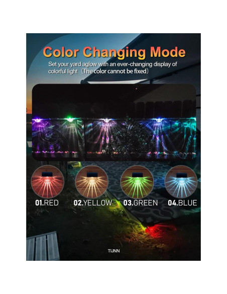 Luces de Deck Solar TIJNN 6 Paquete IP65 Blanco Cálido