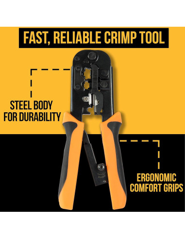 Kit de Herramientas de Red InstallerParts 15 en 1 - Crimpadora, Probador, Cortadora