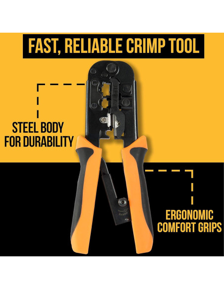 Kit de Herramientas de Red InstallerParts 15 en 1 - Crimpadora, Probador, Cortadora