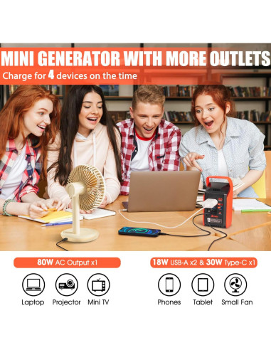 Estación de Energía Portátil Takki 83Wh, Generador Solar 80W