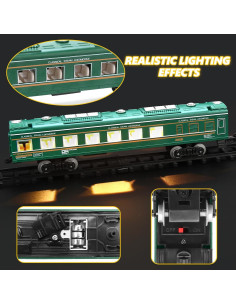 Juego de tren eléctrico LICHENGFENG con locomotora y vagones 2