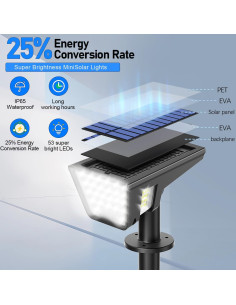Focos Solares Latband A04-01 53 LEDs IP65 2 Paquete 2