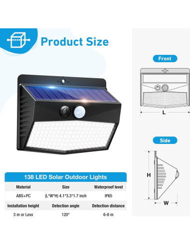Luces Solares Exteriores Yaoshuoli 6 Paquetes con Sensor