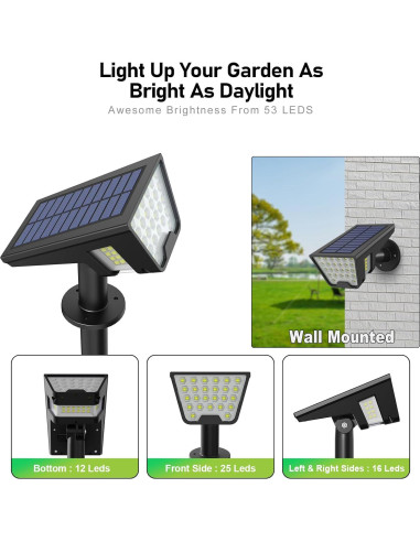 Focos Solares Latband A04-01 53 LEDs IP65 2 Paquete